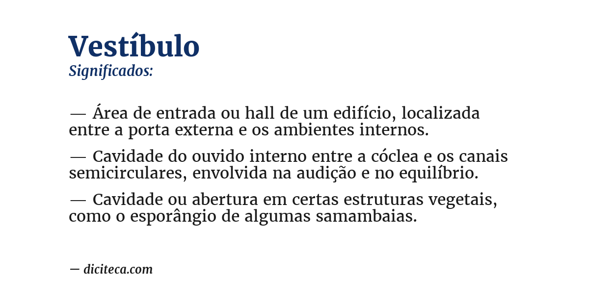 Significado de vestíbulo