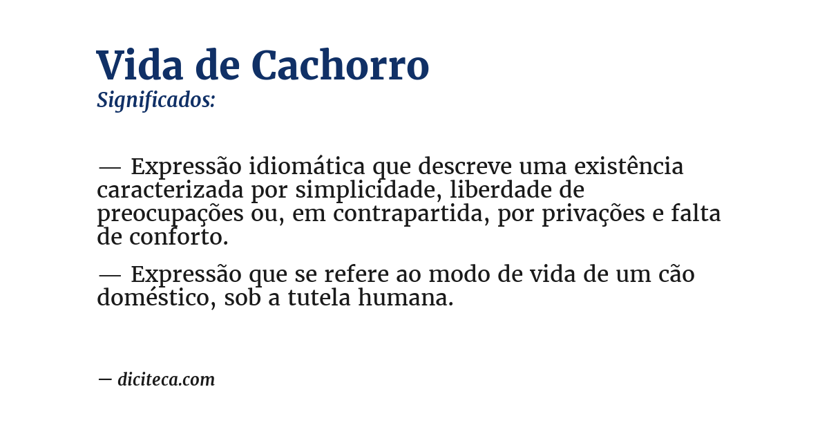 Significado de vida de cachorro