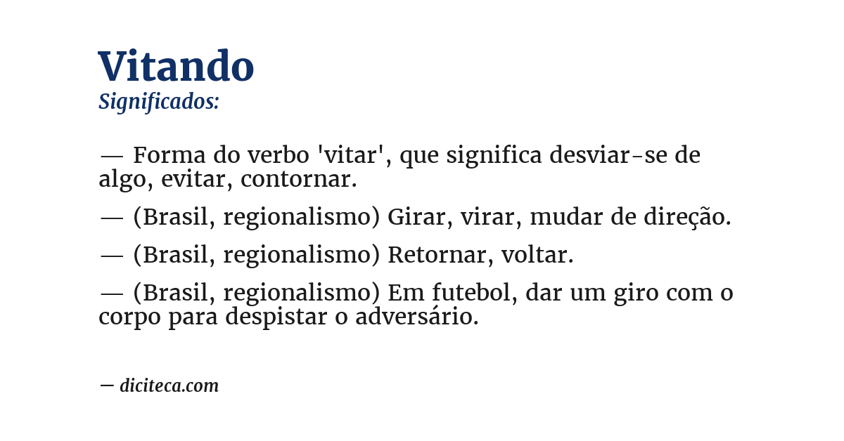 Significado de vitando