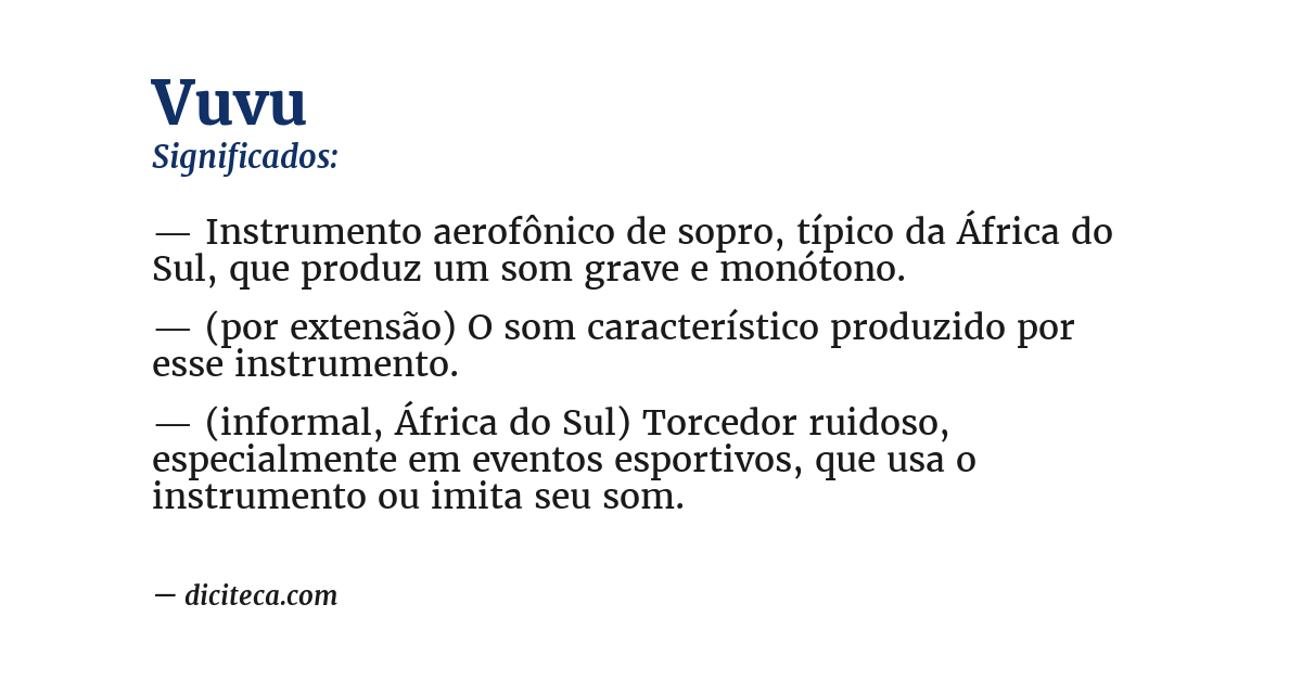Significado de vuvu