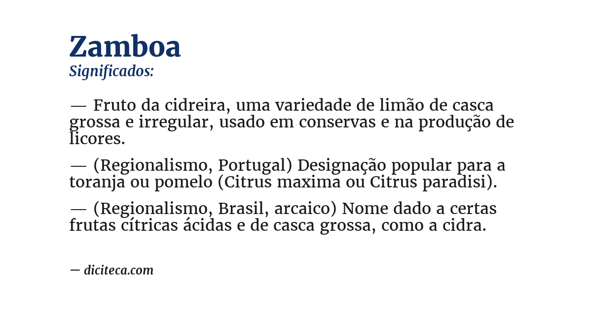 Significado de zamboa