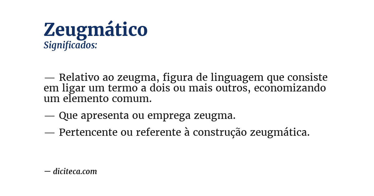 Significado de zeugmático
