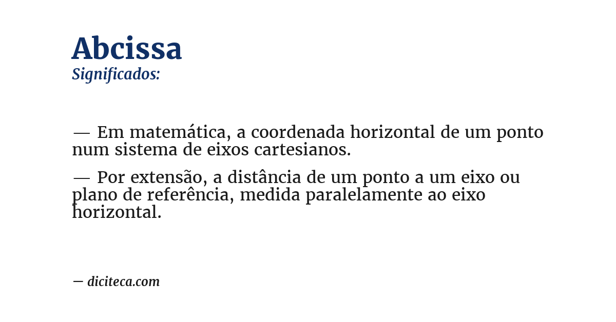 Significado de abcissa