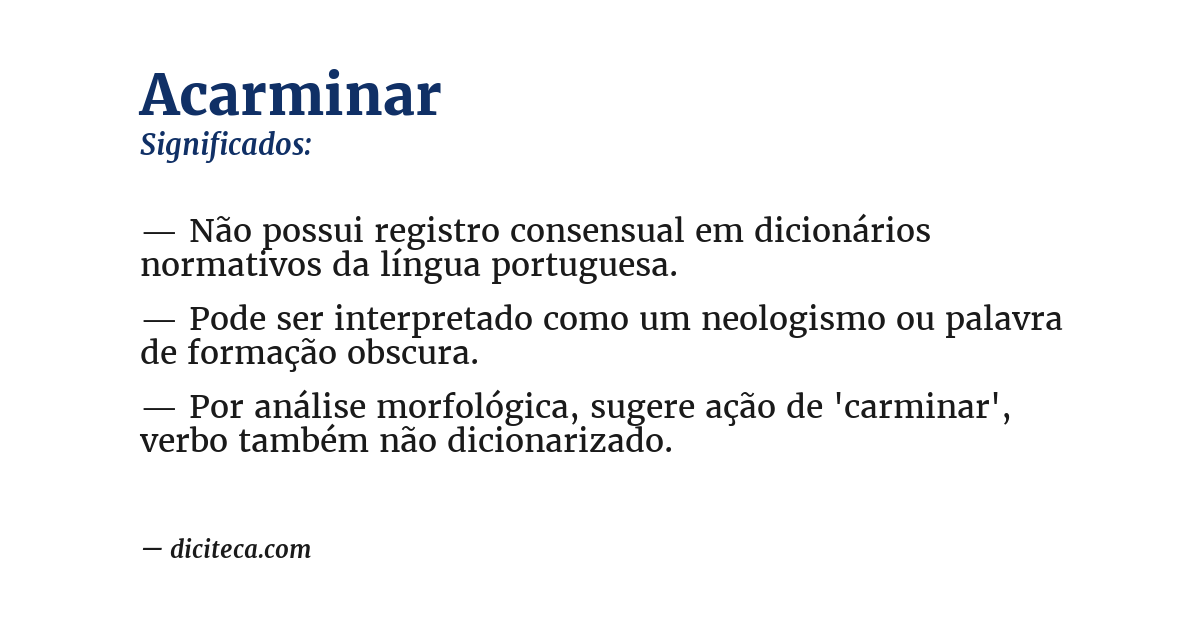 Significado de acarminar