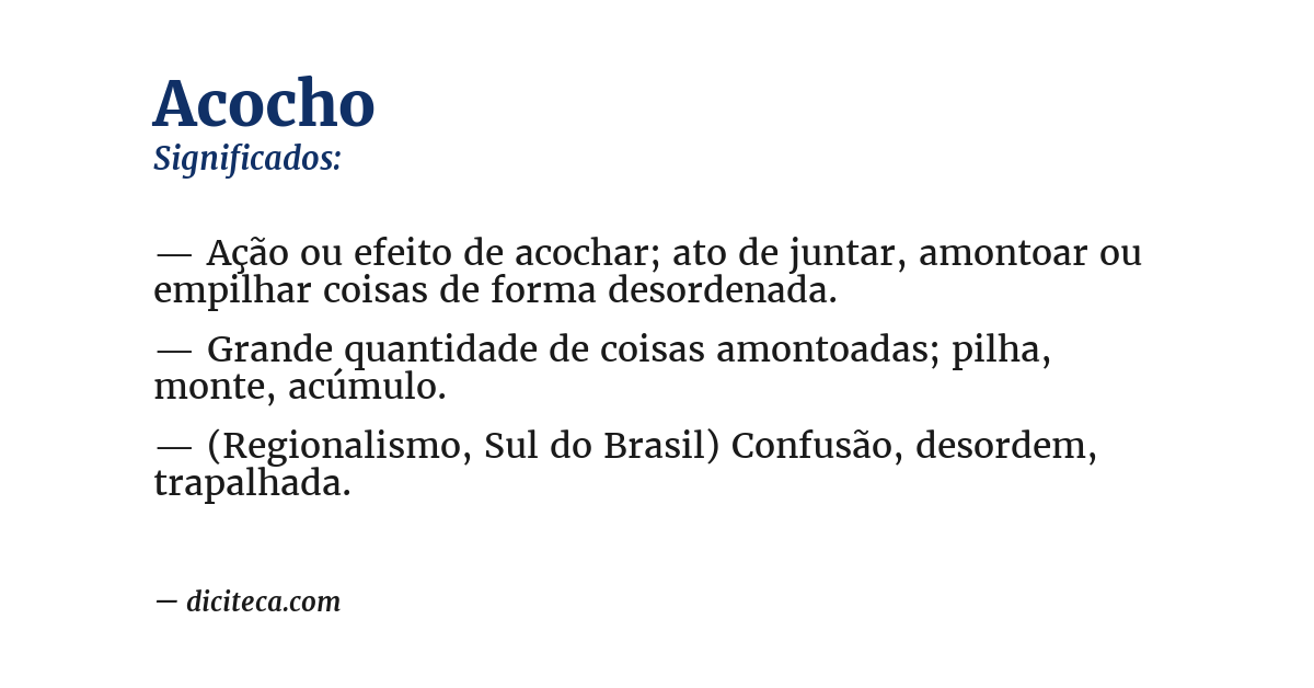 Significado de acocho