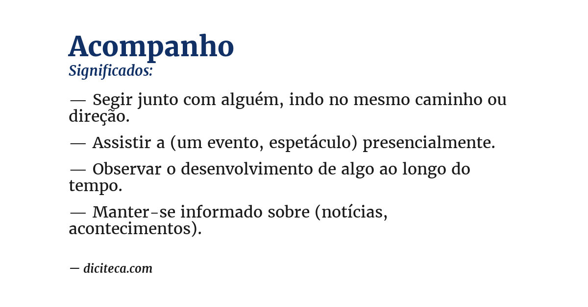 Significado de acompanho