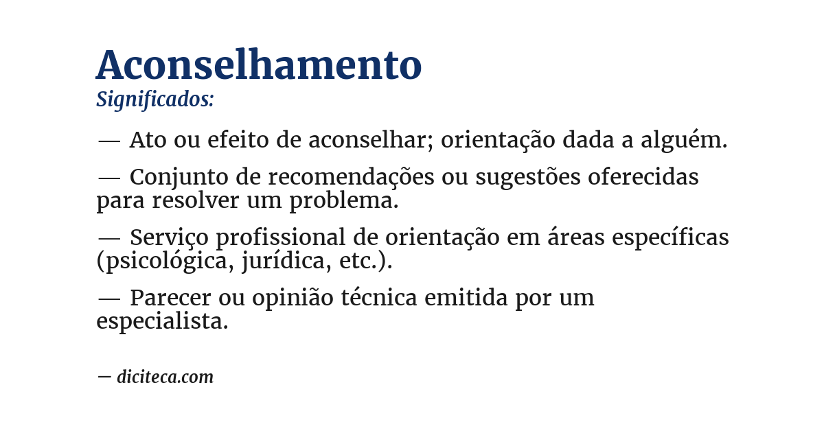 Significado de aconselhamento