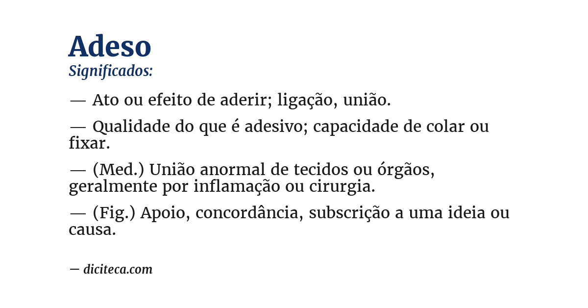 Significado de adeso