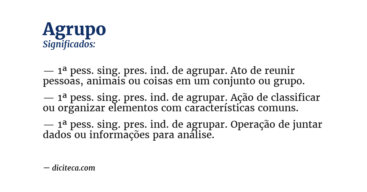 Significado de agrupo