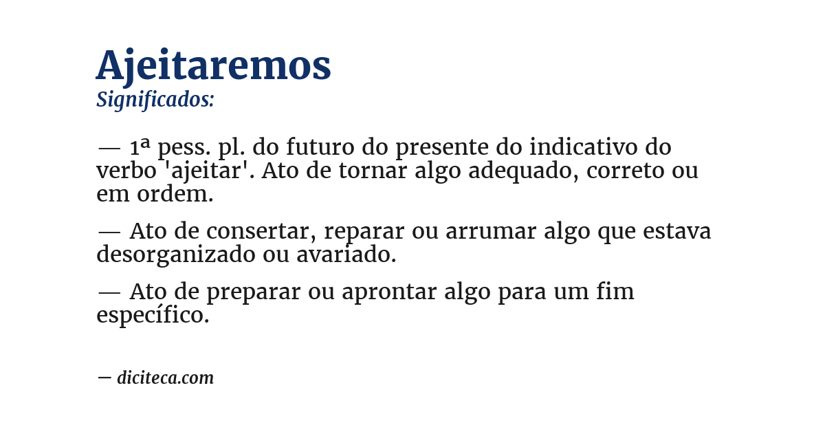 Significado de ajeitaremos
