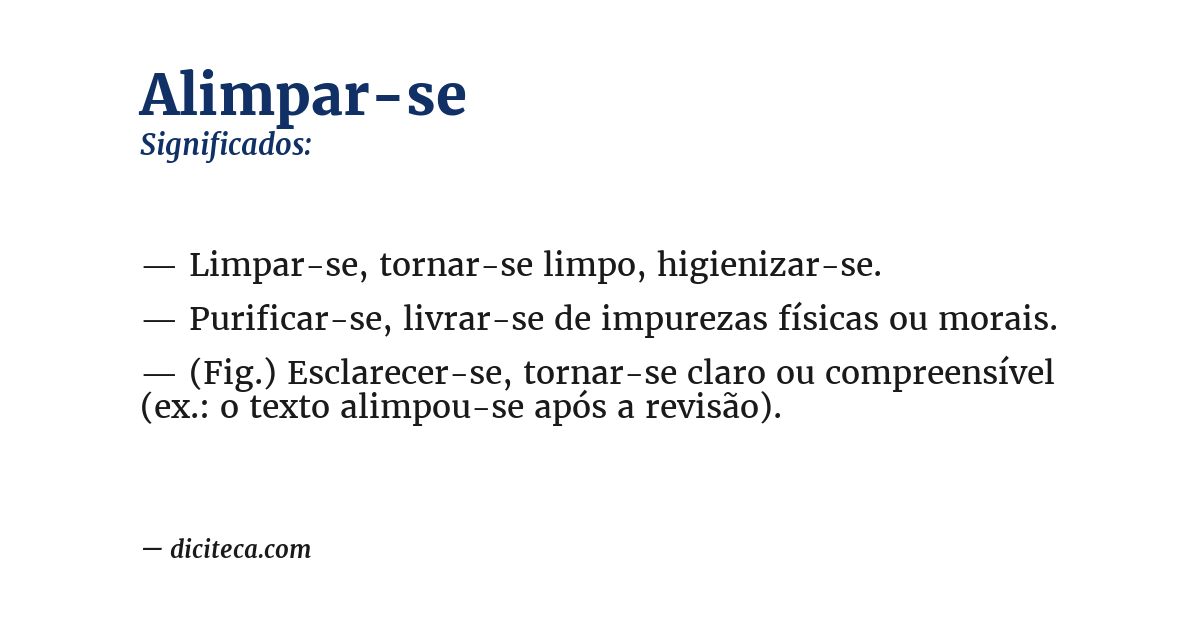 Significado de alimpar-se