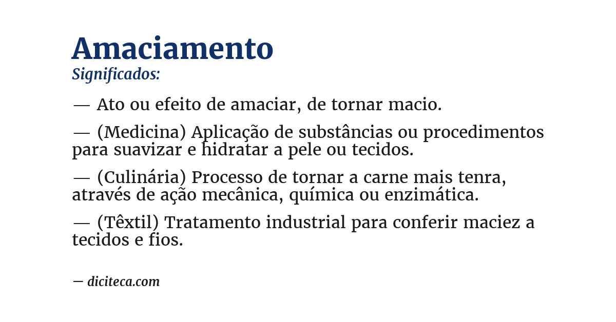Significado de amaciamento