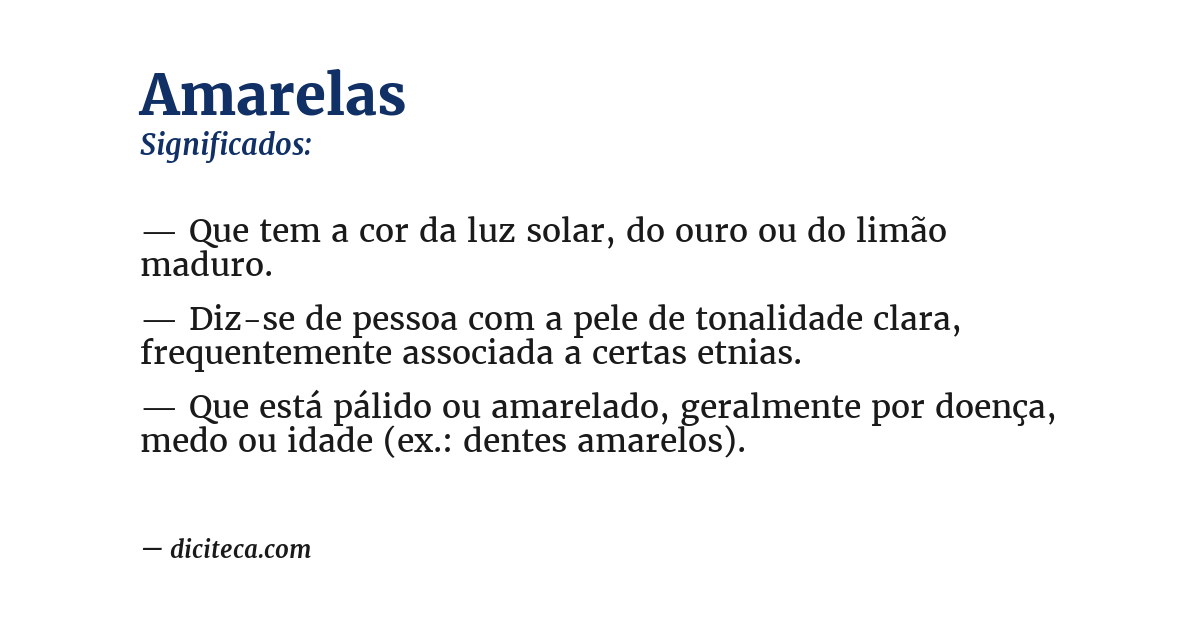 Significado de amarelas