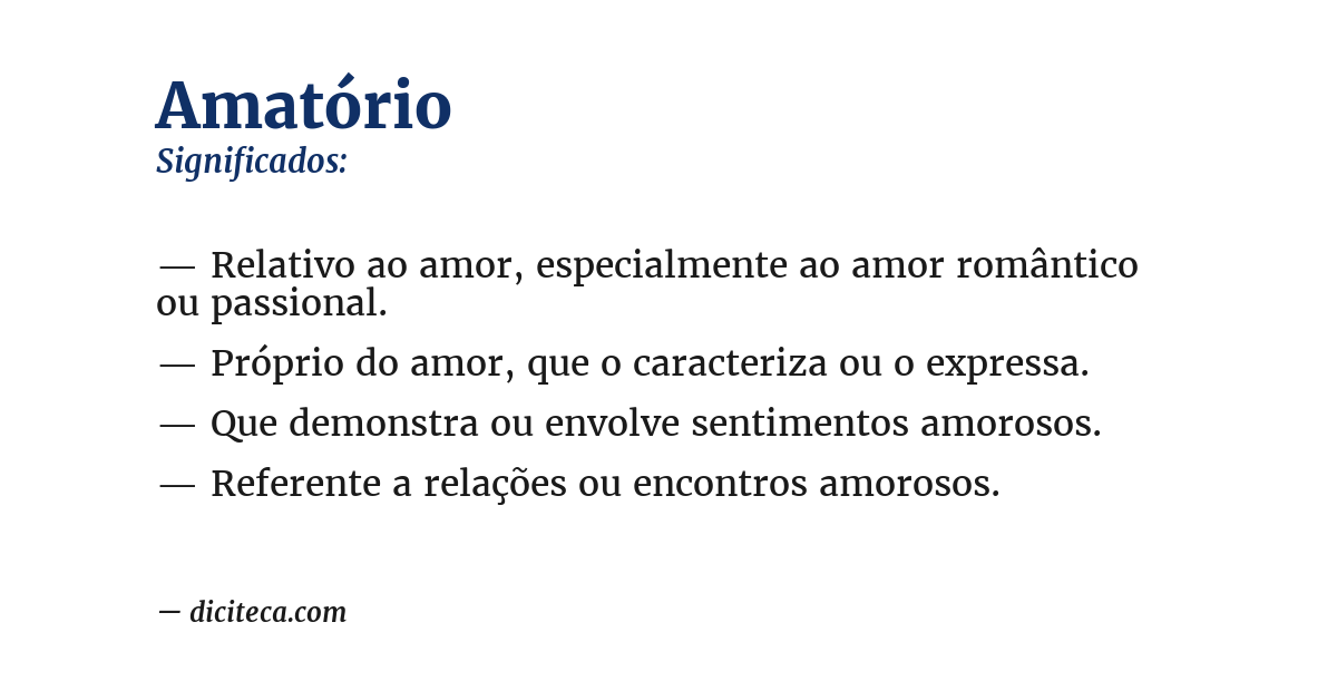 Significado de amatório