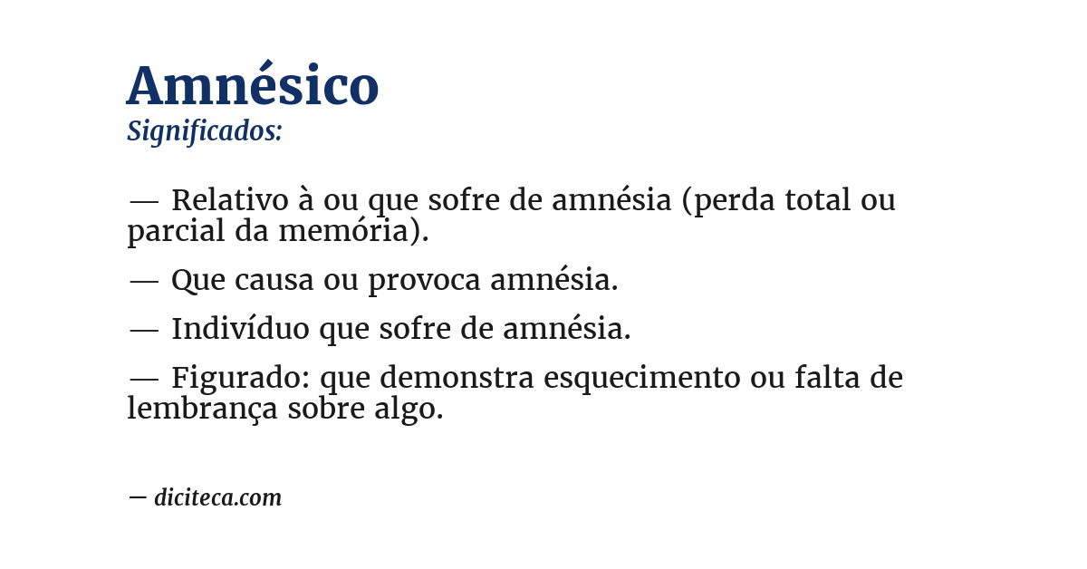 Significado de amnésico