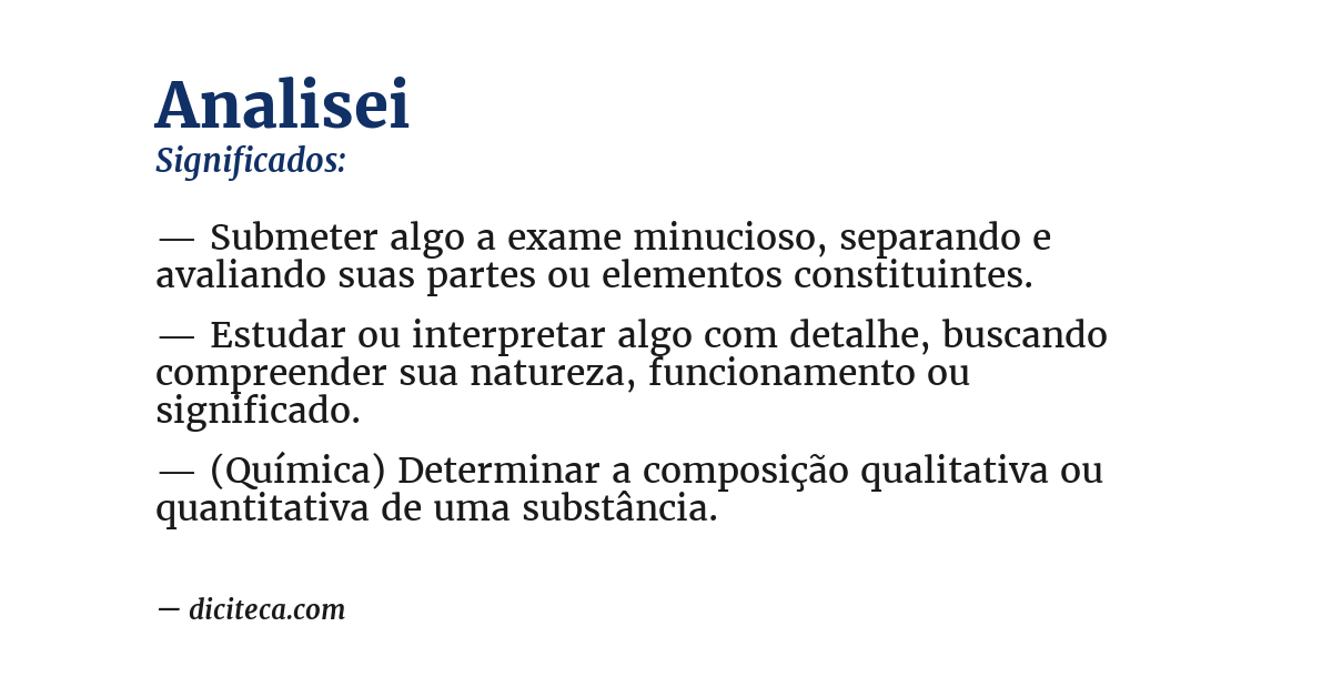 Significado de analisei