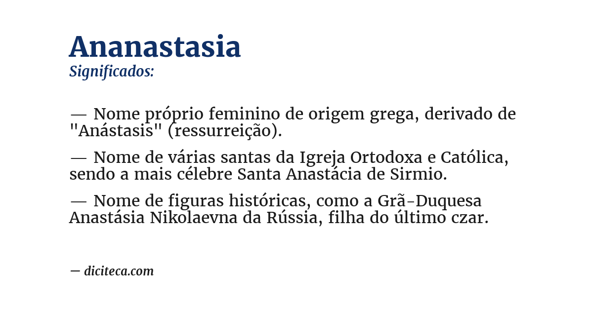 Significado de ananastasia