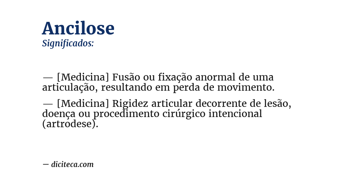 Significado de ancilose