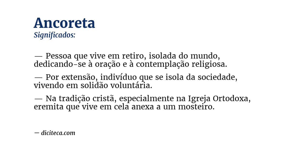 Significado de ancoreta