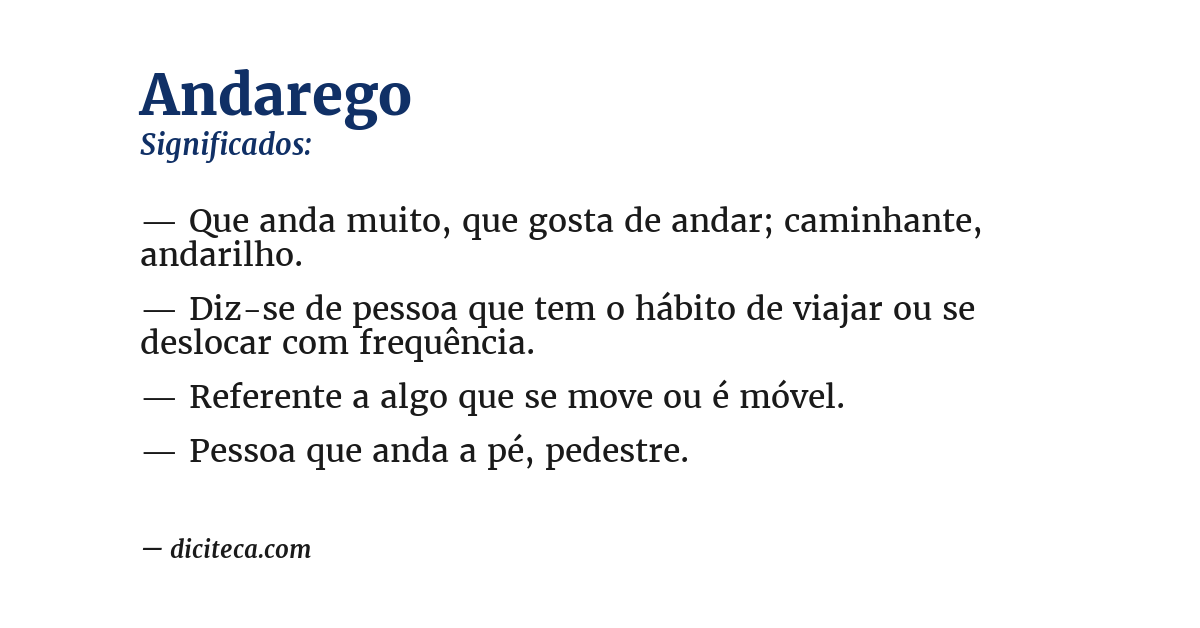 Significado de andarego