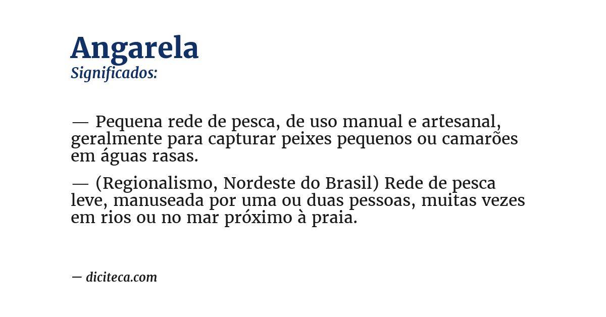 Significado de angarela