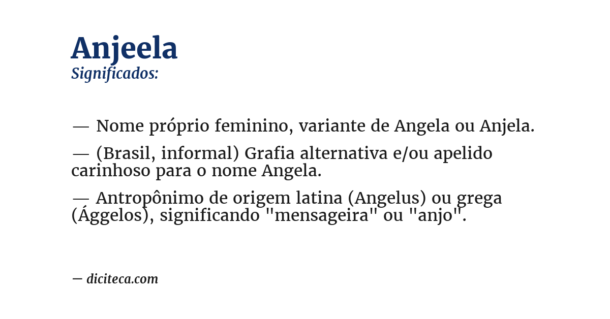 Significado de anjeela