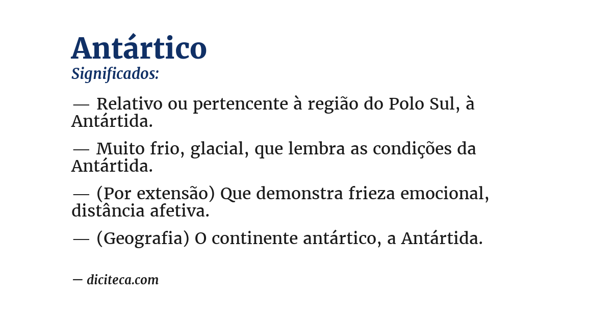 Significado de antártico