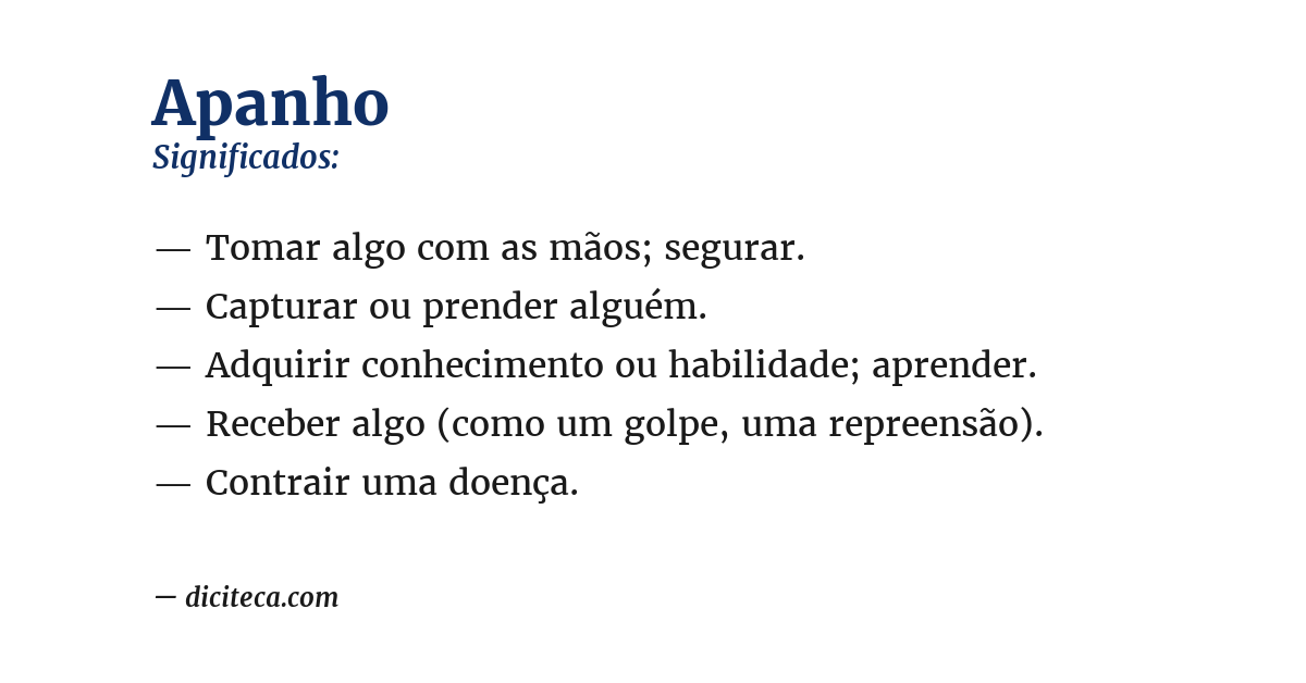 Significado de apanho