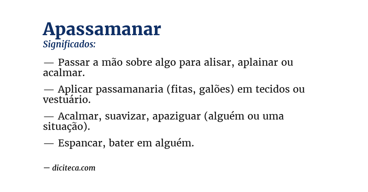 Significado de apassamanar