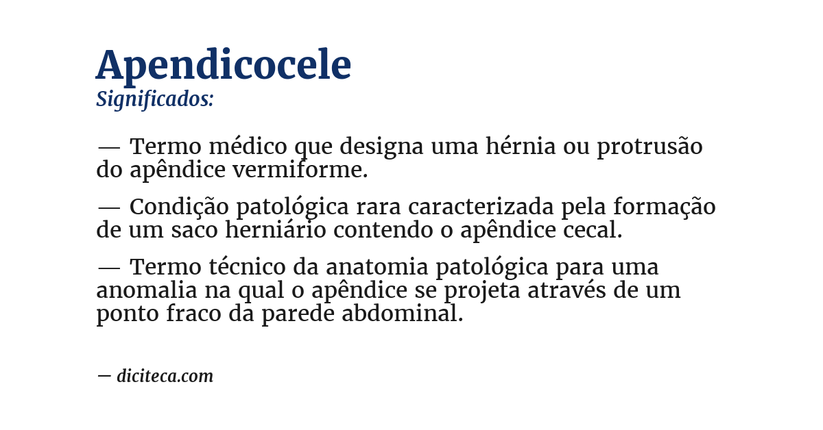 Significado de apendicocele