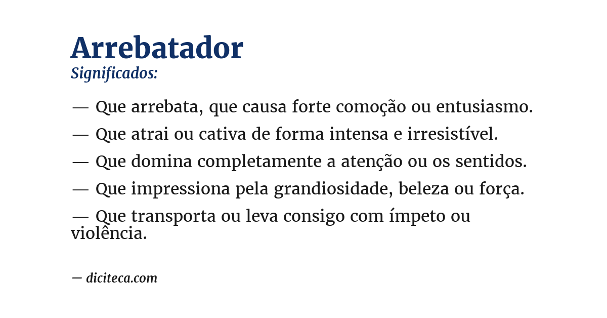 Significado de arrebatador