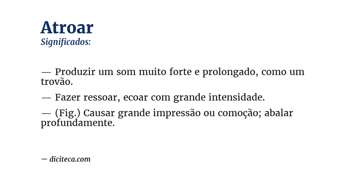 Significado de atroar