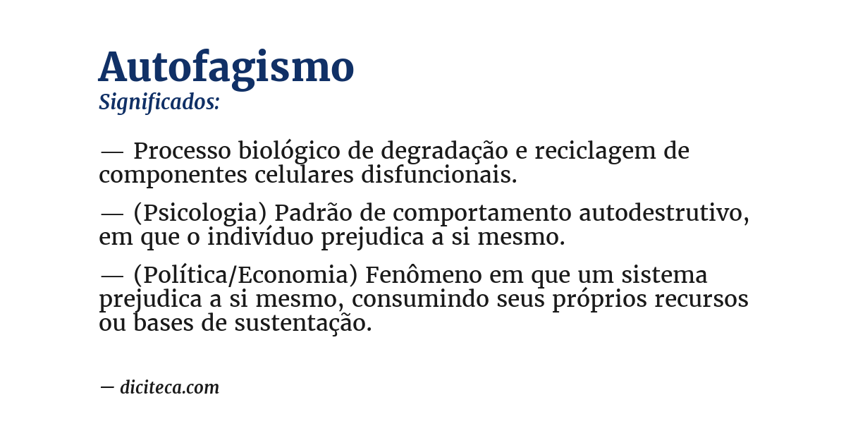 Significado de autofagismo