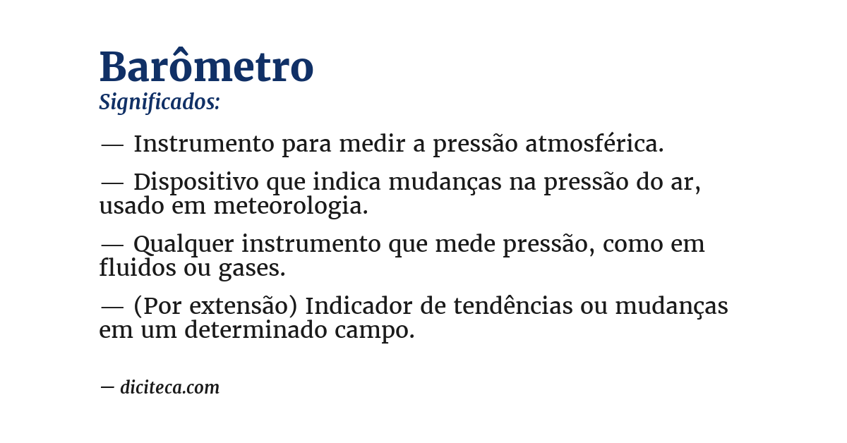 Significado de barômetro