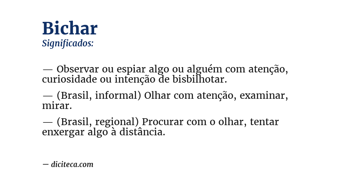 Significado de bichar