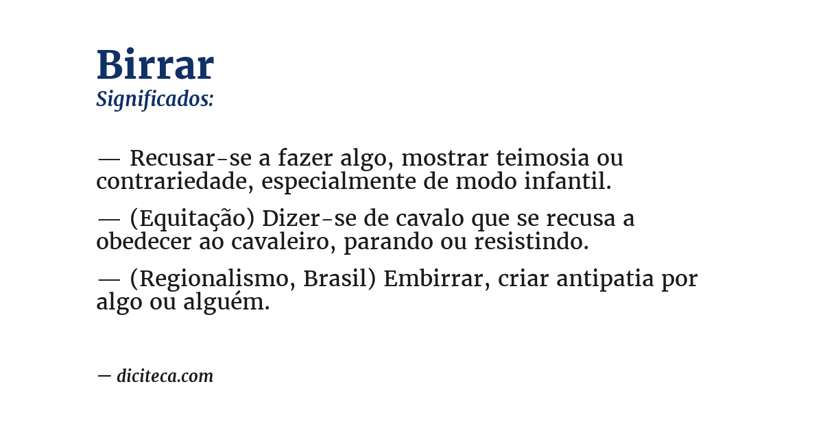 Significado de birrar