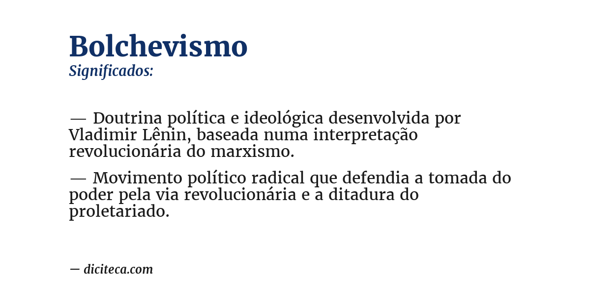 Significado de bolchevismo