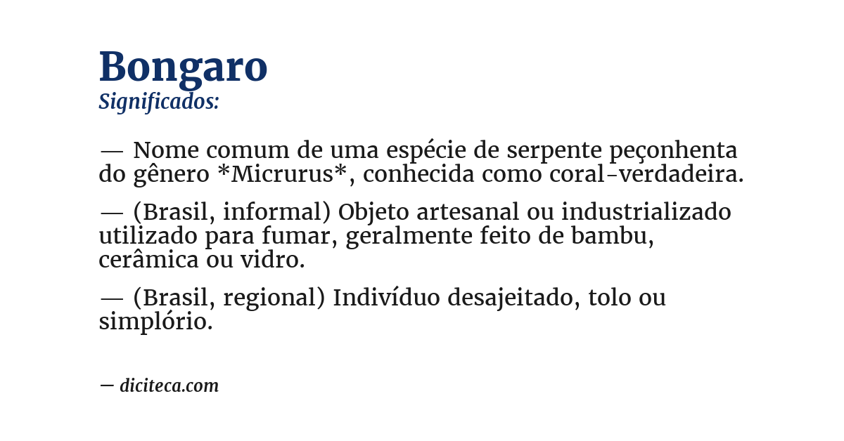 Significado de bongaro