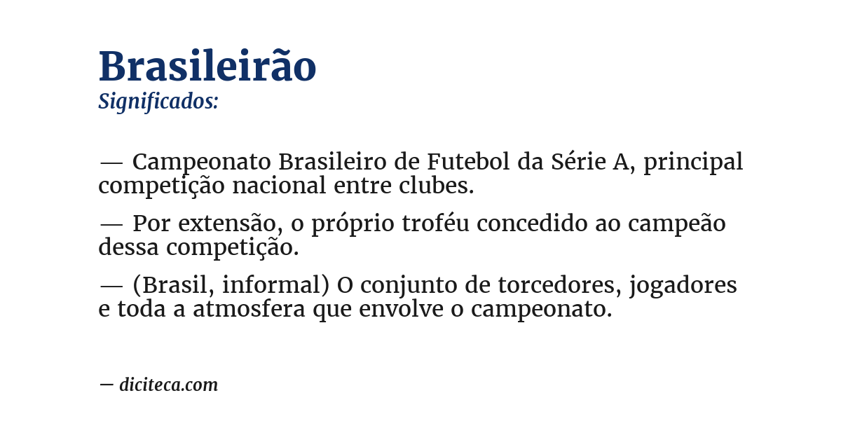 Significado de brasileirão