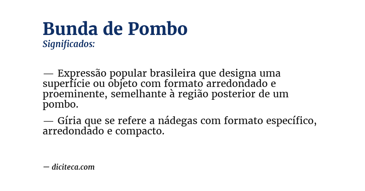 Significado de bunda de pombo