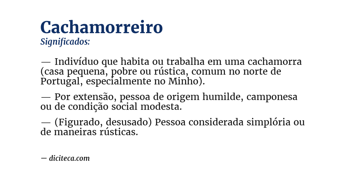 Significado de cachamorreiro