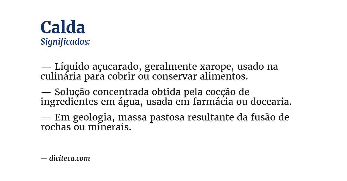 Significado de calda