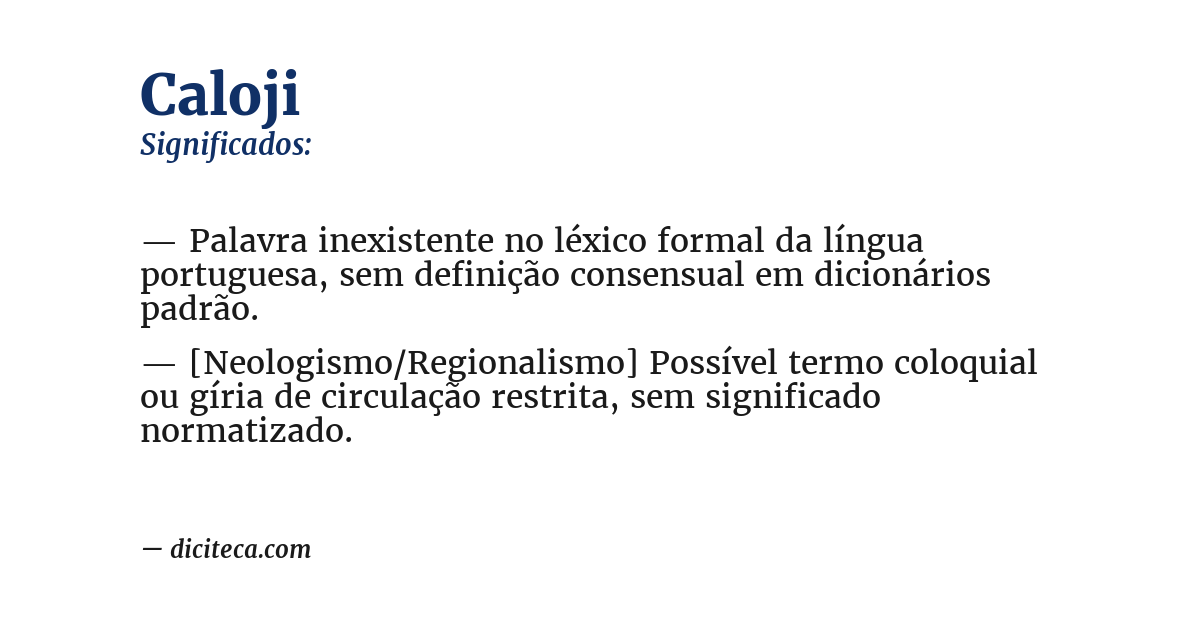 Significado de caloji