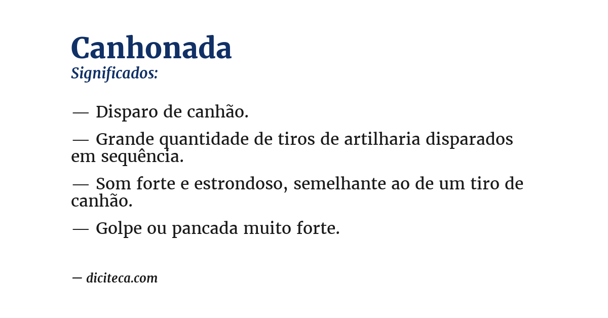 Significado de canhonada