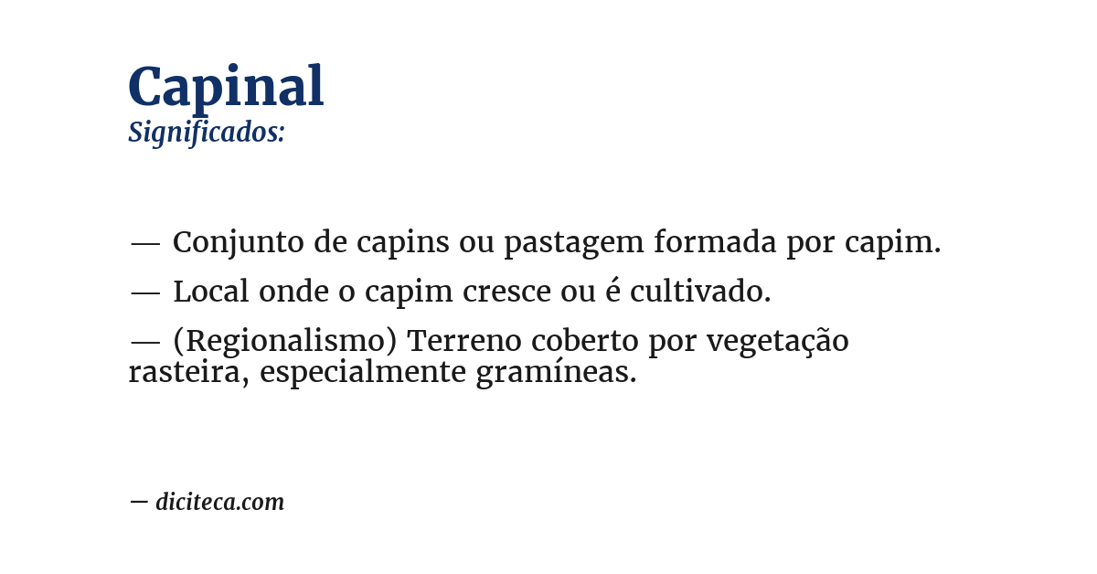 Significado de capinal