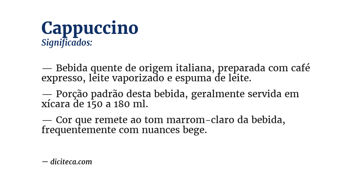 Significado de cappuccino