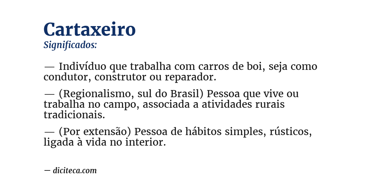 Significado de cartaxeiro