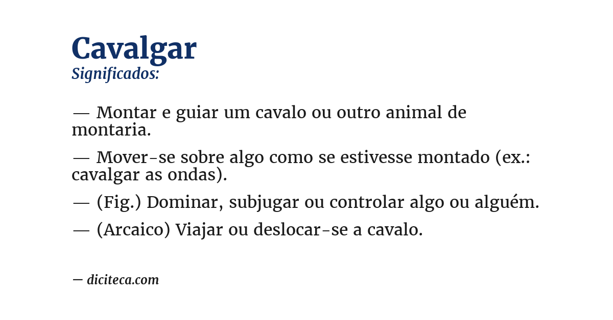 Significado de cavalgar