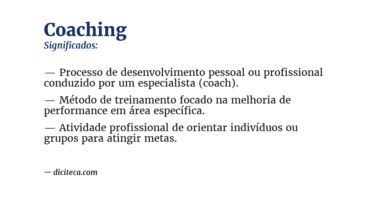 Significado de coaching