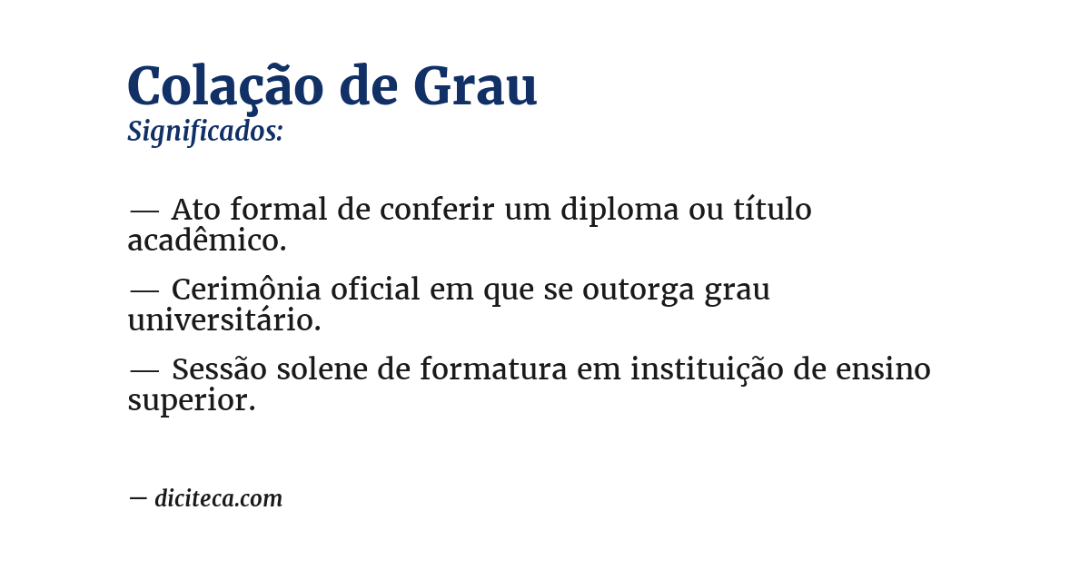 Significado de colação de grau